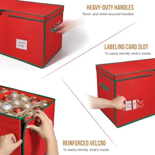 Large Christmas Ornament Storage Box Keeps 128 3" & 8 Individual Trays ﻿ - Image 6