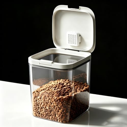 LivLab Mker 15 lb Airtight Pet Food Storage Container, 11 L, White by LivLabMker