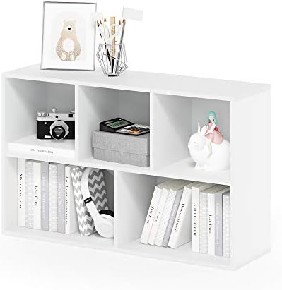 Furinno LUDER 5-Cube Book Shelf, Kids Bookshelf, Toy Storage, White - Image 5