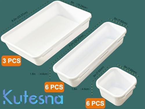 Kutesna 15PCS Interlocking Drawer Organizer, Plastic Desk Organizer Set - Image 2