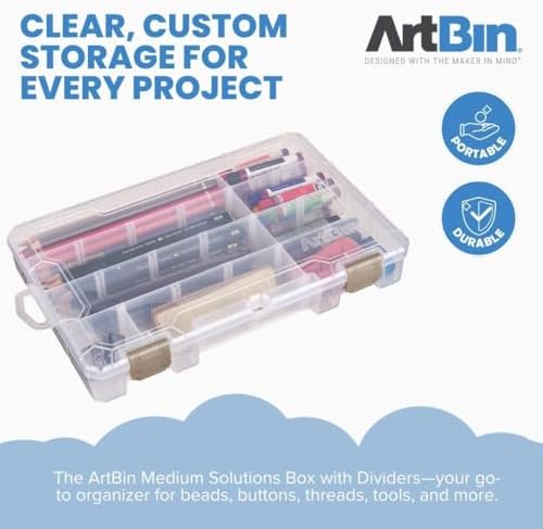 ArtBin Medium Solutions Box Craft Organizer with 12 Dividers, Clear - Image 2
