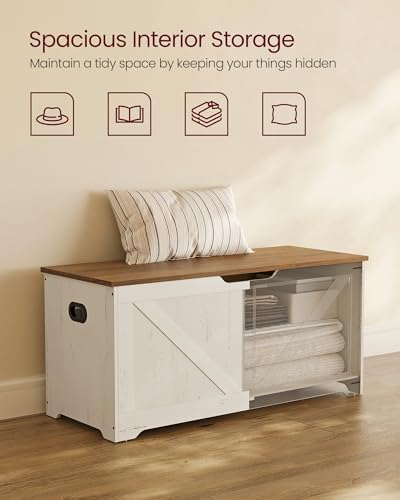 VASAGLE Storage Chest with 2 Safety Hinges, 15.7 x 39.4 x 18.1 Inches - Image 4