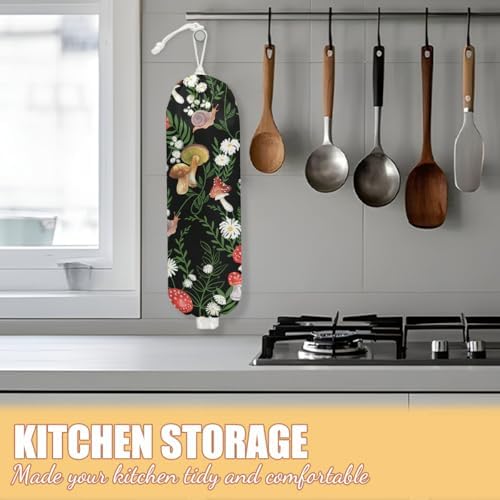 Mushroom Plastic Bag Holder, Wall Mount Grocery Bag Holder - Image 5