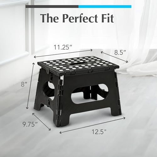Handy Laundry Folding Step Stool 8 Inch, Black, Non-Slip Holds 300 lbs - Image 2