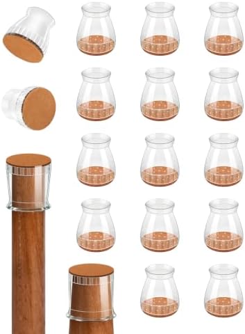 24 Pcs Chair Leg Floor Protectors for Hardwood Floors by Yopieke