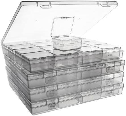 ZIIYAN Bead Storage Containers - 64 Clear Plastic Bead Organizer Boxes with Hinged Lid, Craft Organizers and Storage for Diamond Painting Art, Small Parts, Jewelry Charms by ZIIYAN
