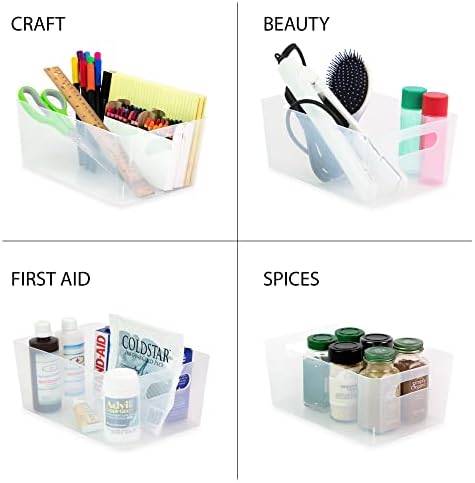 Isaac Jacobs 5-Pack Medium Clear Storage Bin Set (9.5" x 6.5" x 4") - Image 3