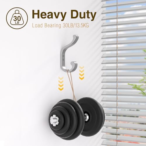 Coat Hooks Wall Mount,Heavy Duty Wall Hooks for Backpack,Towel,Silver 4 Pcs - Image 4