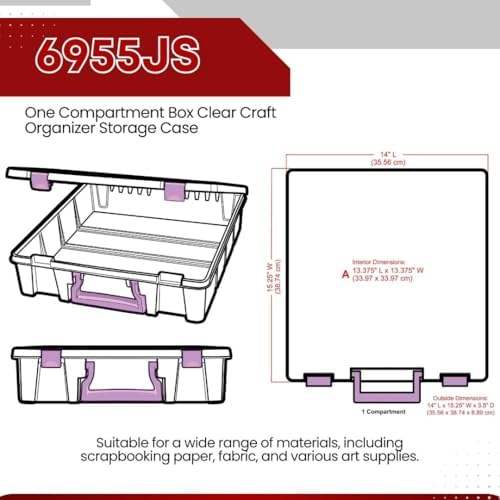 ArtBin Essentials 12 x 12 One-Compartment Craft Box, Clear - Image 6