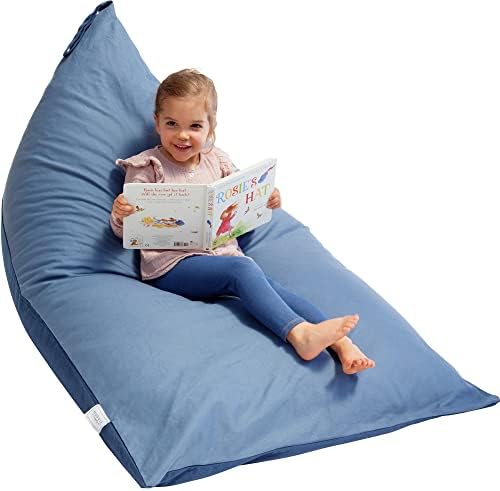 Huddle Designer Stuffed Animal Bean Bag Storage Chair Cover XL Blue Denim by HuddleSupplyCo