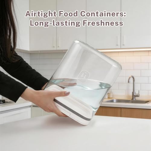 LEAWALK 10 Lbs Airtight Dog Cat Pet Food Storage Container PopTop White-C - Image 5