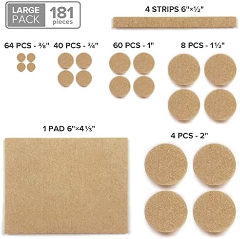Felt Furniture Pads X-PROTECTOR 181 PCS Premium Furniture Pads - Felt Pads Furniture Feet Best Wood Floor Protectors - Protect Your Hardwood & Laminate Flooring! - Image 5