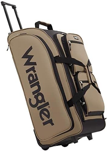 Wrangler Wesley Rolling Duffel Bag, Tannin, Large 30-Inch - Image 3