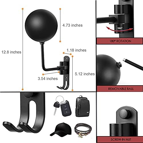 SANGMO Motorcycle Helmet Rack, Helmet Holder Wall Mount Metal Helmet Hanger - Image 2