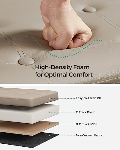 SONGMICS Storage Ottoman Bench, 30 Inches Folding Foot Rest Stool - Image 4