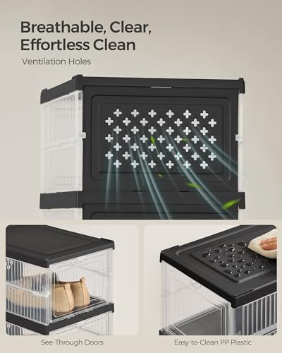 SONGMICS Foldable Shoe Boxes, 6-Tier for 18 Pack, Fit up to US size 13 - Image 5