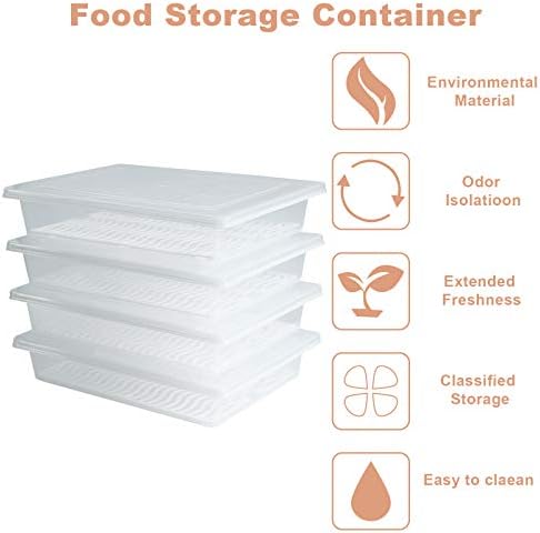 4PCS Food Storage Container, Plastic Food Containers Large - Image 4