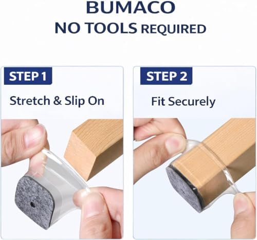 BUMACO Chair Leg Floor Protectors for Hardwood Floors Anti-Scratch 20 Pack - Image 6