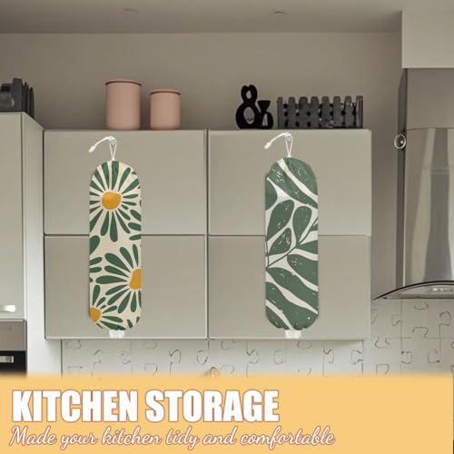 2 Pcs Minimalism Boho Plastic Bag Holder, Wall Mount Grocery Bag Holder - Image 5