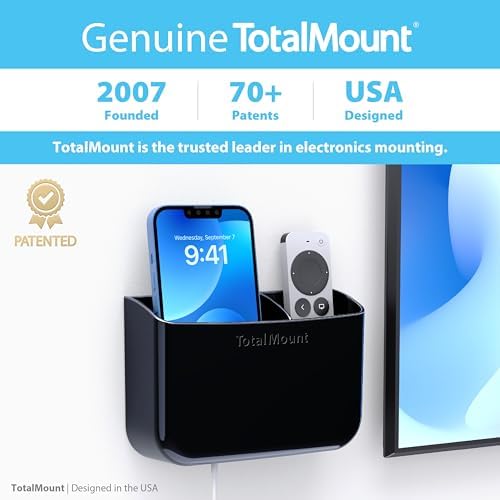 TotalMount Drop-Free Remote Holder – Removable Adhesive Strips – L Black - Image 5