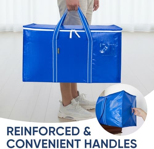 BALEINE 6-Pack Oversized Moving Bags with Reinforced Handles, Heavy-Duty Storage Tote for Clothes, Moving Supplies (Royal Blue, 6-Pack) - Image 5