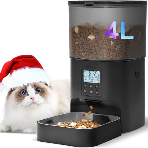 ANDOLL HOME Automatic Cat Feeder,4L Timed Cat＆Dog Dry Food Dispenser by ANDOLLHOME