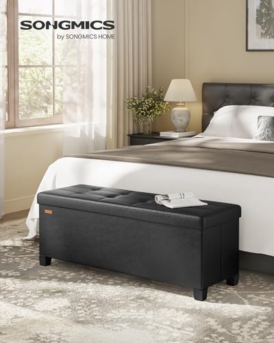 SONGMICS Storage Ottoman Bench with Legs, 43.3 Inches, 30 Gal. (112 L) - Image 2