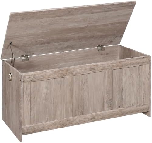 HOOBRO Storage Bench, 39.3" Retro Wooden Storage Chest, Wooden Storage Trunk, Toy Chest with Lift Top, Multifunctional Entryway Organizer, for Entryway, Living Room, Greige BG141CW01G1 by HOOBRO