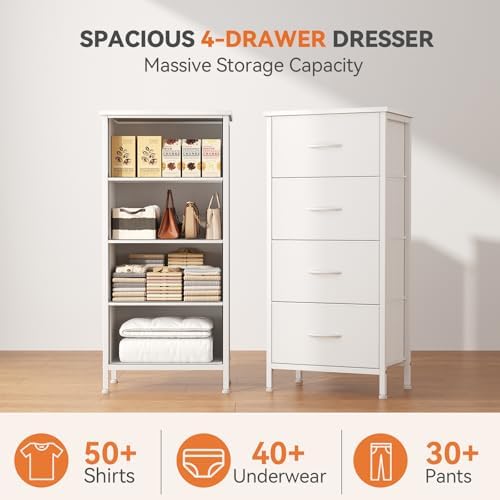 Sweetcrispy Dresser for Bedroom, 4 Drawer Storage Cabinet, Tall Nightstand - Image 4
