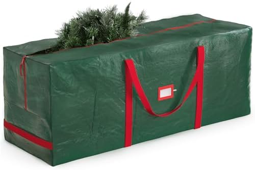 Zober Christmas Tree Storage Bag - Fits 7.5 Ft Artificial Trees - Plastic, Waterproof Christmas Tree Bag For Storage Box For Xmas - Strong, Durable Handles - Label Card Slot - Green by ZOBER