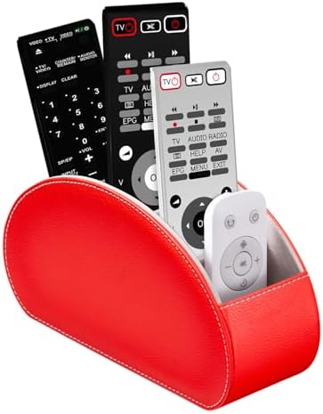 Remote Control Holders Organizer Box with 5 Compartment PU Leather Caddy by WelcometoBONNYDODO