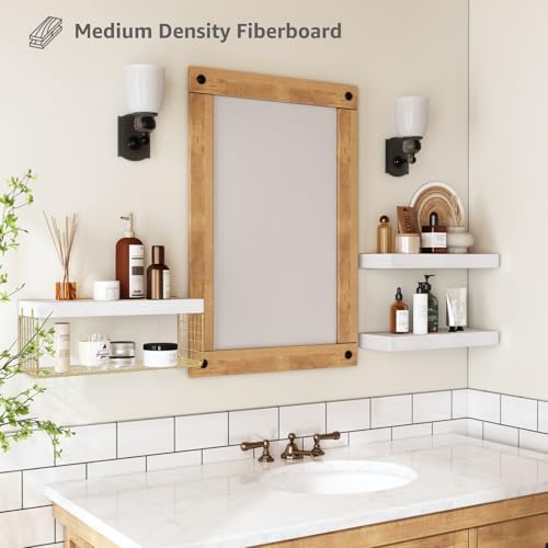 QEEIG Bathroom Shelves Over Toilet Wall (White and Gold, Set of 3, 15.7") - Image 5