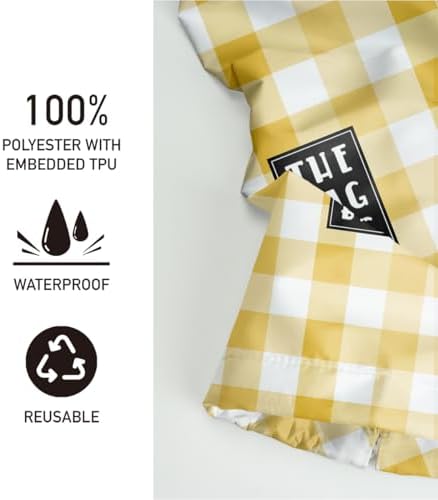 Plastic Bag Holder,Reusable And Washable Grocery Bag organizer,​for Home Kitchen Travelling Camping Decor, use 1 Pack, Yellow And White Checkerboard Pattern - Image 3