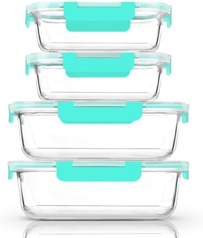 M MCIRCO 80 oz & 36 oz Extra Large Glass Food Storage Containers with Lids by MMCIRCO