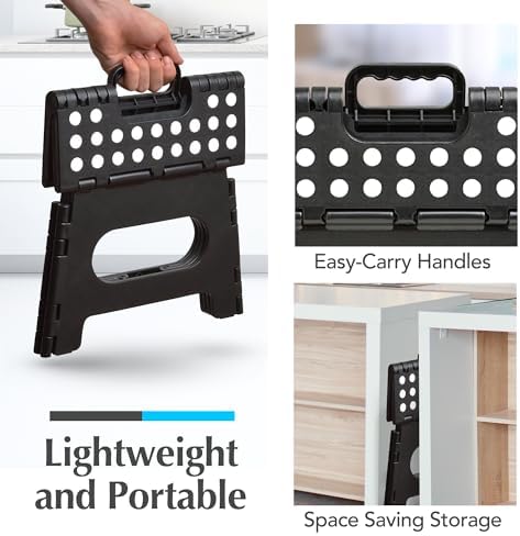 Handy Laundry Folding Step Stool 8 Inch, Black, Non-Slip Holds 300 lbs - Image 6