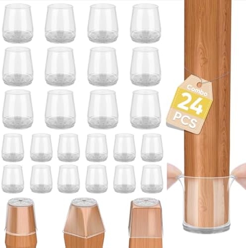 BALEINE 24PCS Silicone Chair Leg Floor Protectors for Hardwood Floors by BALEINE