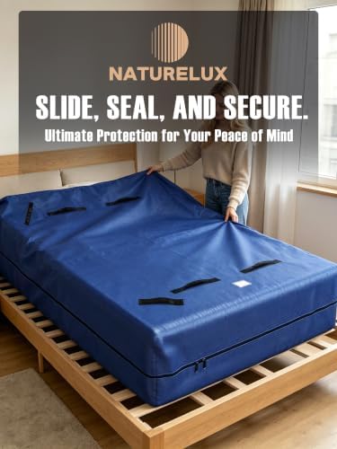 Heavy Duty Mattress Moving Bag with Ergonomic Handles, Blue, Full XL - Image 3