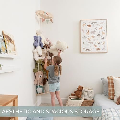 Stuffed Animal Storage Zoo with Decorative Muslin Garland - Toy Organizer - Image 3