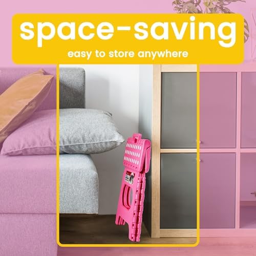 ACSTEP 12 Pack 11 Inch Folding Step Stool, Sturdy Plastic Foldable Step Stool for Kids & Adults, Non Slip Lightweight Collapsible Foot Stools Holds 300 lbs, Ideal for Kitchen, Bathroom, Outdoor, Pink - Image 6