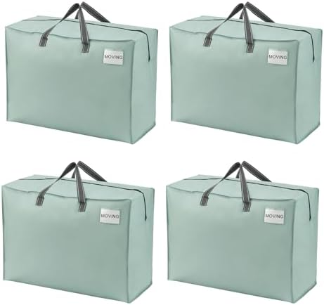 VENO Heavy Duty Moving Bags, Storage Bags, 27 Gallon, Light Green, 4 Pack by Veno