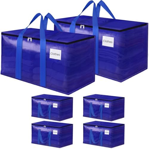 FabSpace 6 Pack Moving Storage Bags Heavy-Duty with Zippers for Clothes by Fabspace
