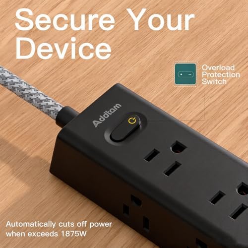 20FT Long Extension Cord, Power Strip with 12 AC Outlets & 4 USB Ports - Image 5
