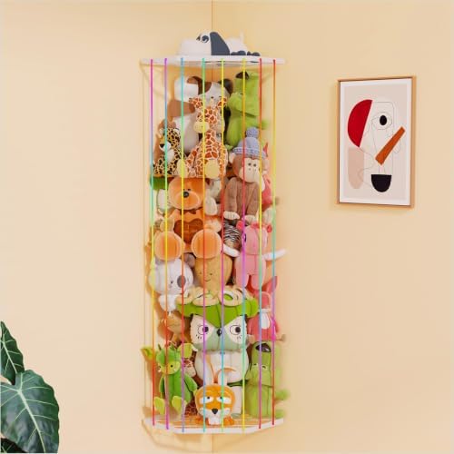 BBLIKE Stuffed Animal Storage, Corner Plush Toy Organizer with Hardware by BBLIKE