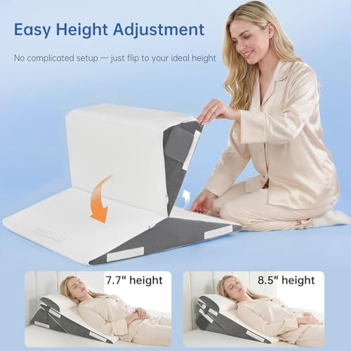 Vekkia 2PCS Wedge Pillow Set for Sleeping After Surgery,Fit for Acid Reflux - Image 3