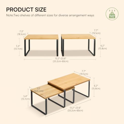 Cabinet Organizer Shelf, Spice Rack, Set of 2 Kitchen Counter Shelves - Image 3