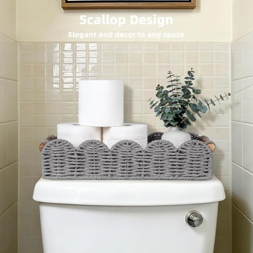 CubesLand Bathroom Basket Organizer, Toilet Tank Basket W/Cut Out Handle - Image 5