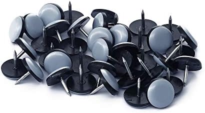 Furniture Glides Sliders-Furnigear PTFE (Teflon) Chair Leg Movers Sliders for Carpet Surface - Move Your Furniture Easy & Safely - Best Floor Protector (3/4" Nail, 40pack, not for Wood Floors) by Furnigear