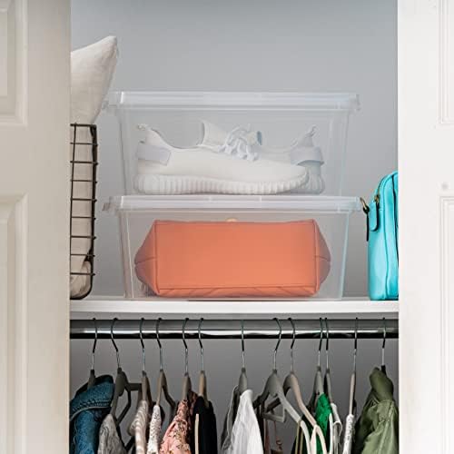 IRIS USA 12-Pack 15 Qt Storage Bins with Lids, Clear, Stackable - Image 3