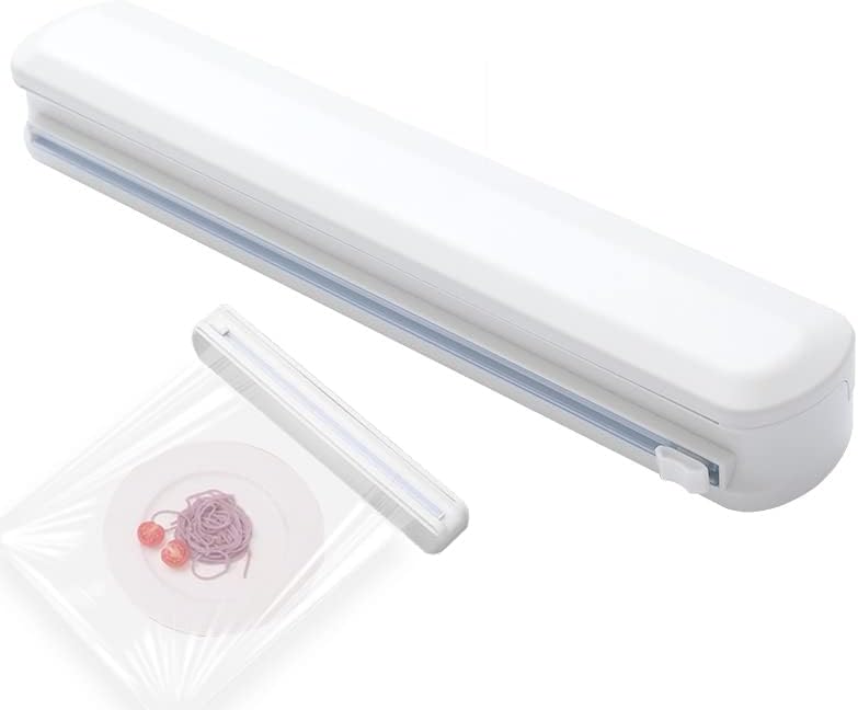 Plastic Wrap Dispenser With Cutter, Reusable Cling Film Dispenser, Cling Wrap Dispenser With Slide Cutter, Also For Aluminum Foil, Tin Foil, Baking Paper (M) - Image 2