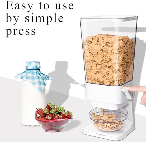 Cereal Dispenser Countertop, 5L Cereal Containers Storage Dispenser for Pantry, Large Dry Food Cereal Dispenser, Not Easy to Crush Cereal, Can Hold Oatmeal, Candy, Snack, Grain, Pet Food (White, 3Pc) - Image 2